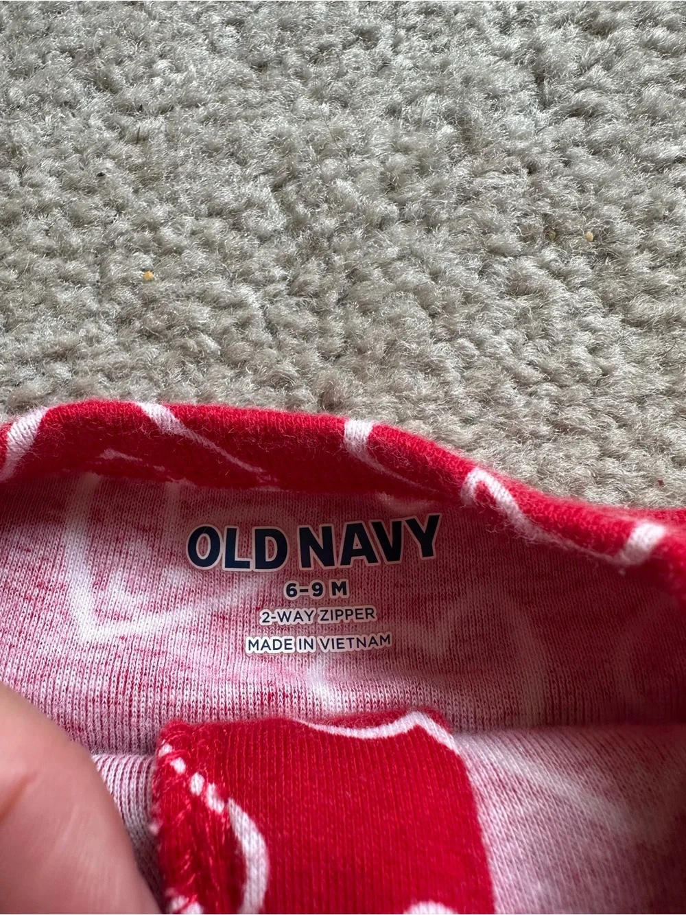 Old Navy lot of 3 footed two way zip closure Valentine’s sleeper footed pajamas